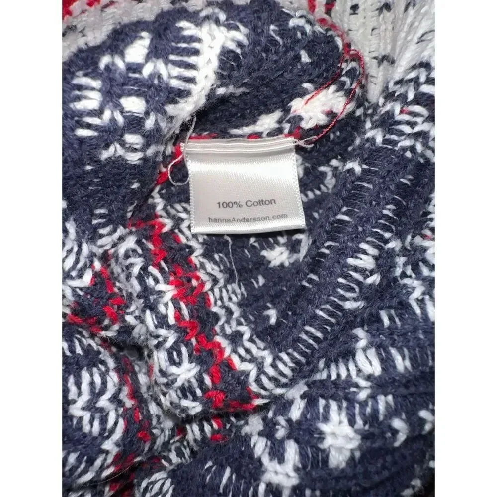 Hanna Andersson knit Sweater Dress Snowflake Winter Holidays 100% Cotton 80 cm 1